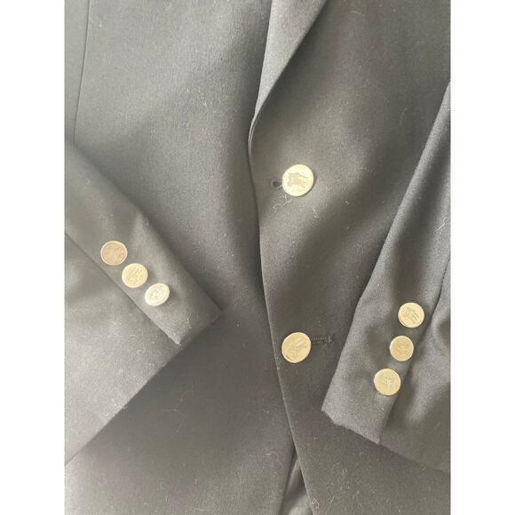 Burberry Blue Label Wool Black Single Breasted Jacket Gold Burberry Buttons 44L - Picture 5 of 7